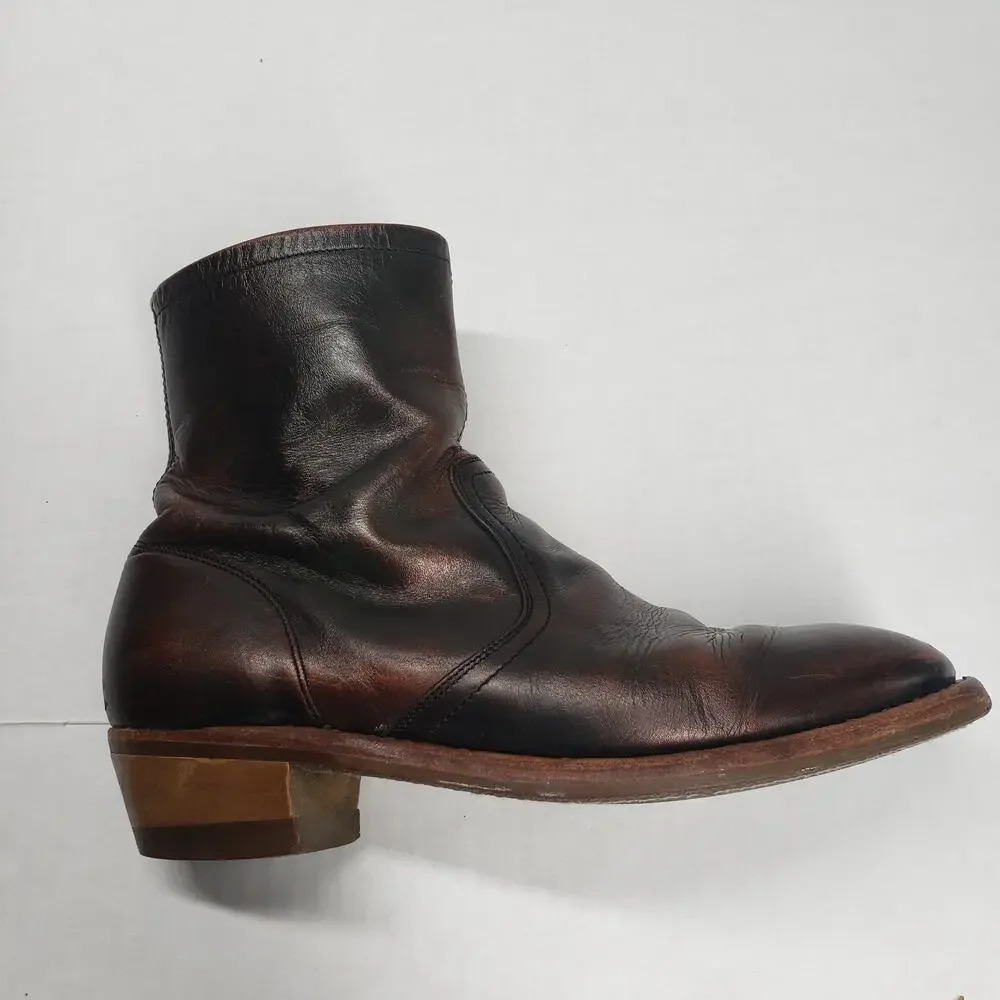 Maison Margiela Replica Campus Ankle Boots Womens 38.5 8 Brown Oil Spill Leather - Picture 15 of 16